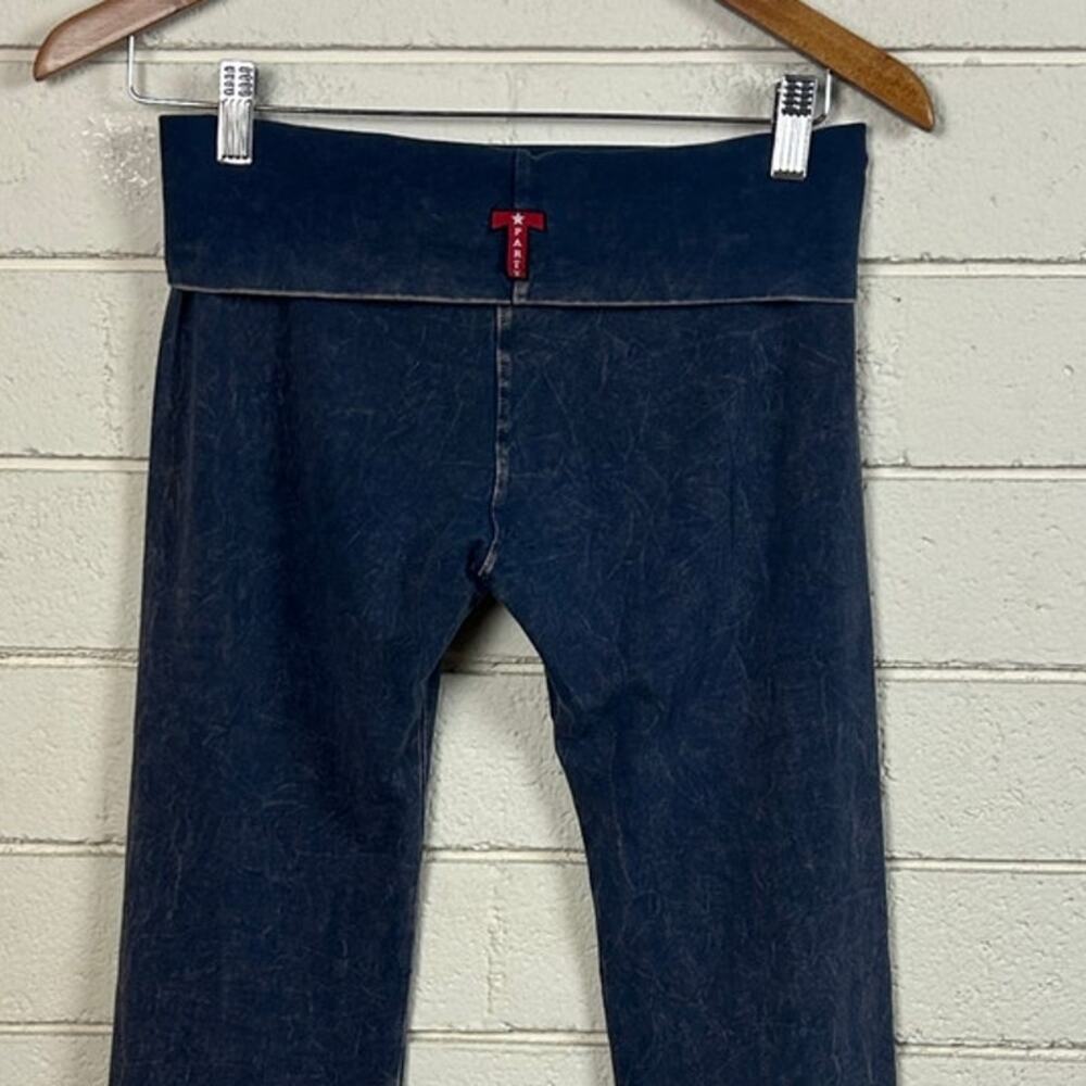 Y2K T Party Blue Floyd Over Flare Leggings size M - Picture 6 of 8